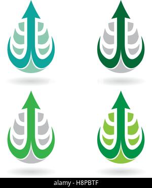 Vektor-Illustration von bunten Wassertropfen und Ohrring Formen isoliert auf weißem Hintergrund Stock Vektor