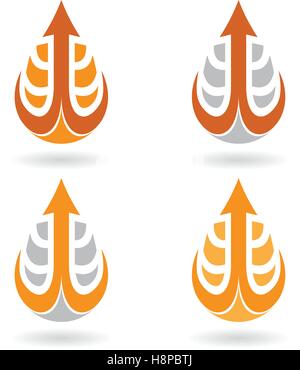 Vektor-Illustration von bunten Wassertropfen und Ohrring Formen isoliert auf weißem Hintergrund Stock Vektor