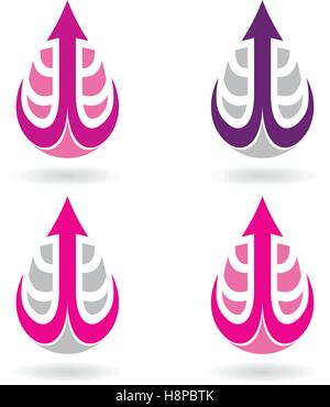 Vektor-Illustration von bunten Wassertropfen und Ohrring Formen isoliert auf weißem Hintergrund Stock Vektor