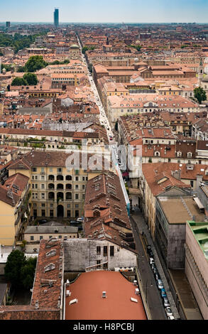 Ansicht von Turin genommen von der Spitze der Mole Antonelliana. Piemont Italien Stockfoto