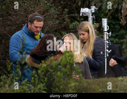 Schauspielerin Joanne Froggatt am Set von Lügner, einen neuen sechsteiligen ITV-Serie gefilmt in der Nähe von Deal in Kent. Stockfoto