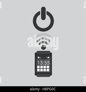 Smartwatch app starten Symbol Medien Grafik Vektor Illustration Eps 10 Stock Vektor