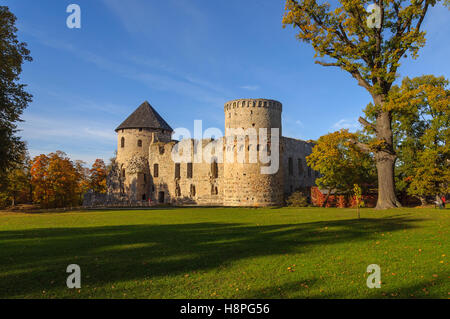 Alte Burgruine in Cesis, Lettland Stockfoto