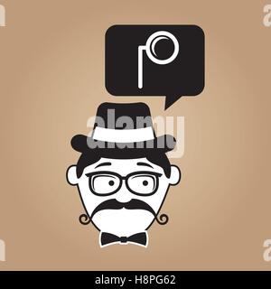 Cartoon-Hipster Monokel Glas Retro-Vektor Illustration Eps 10 Stock Vektor