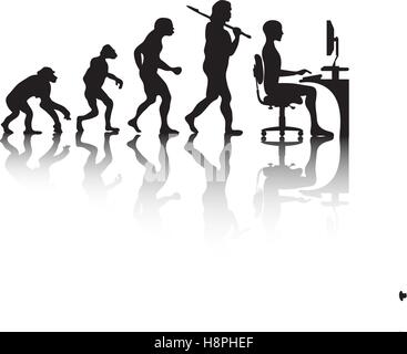 Die Evolution, Silhouette Menschen. Darwin Theorie. Vektor-illustration Stock Vektor