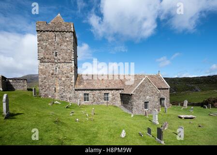 St Clement &#39; s Kirche, erbaut im 13. Jahrhundert durch die Clan MacLeod, Rodel, Isle of Harris, äußeren Hebriden, Schottland Stockfoto