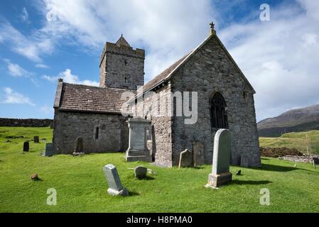 St Clement &#39; s Kirche, erbaut im 13. Jahrhundert durch die Clan MacLeod, Rodel, Isle of Harris, äußeren Hebriden, Schottland Stockfoto