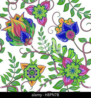 Nahtlose Muster. Vintage Deko-Elemente. Handgezeichnete Hintergrund. Islam, Arabisch, Indisch, Osmanischen Motiven. Stock Vektor