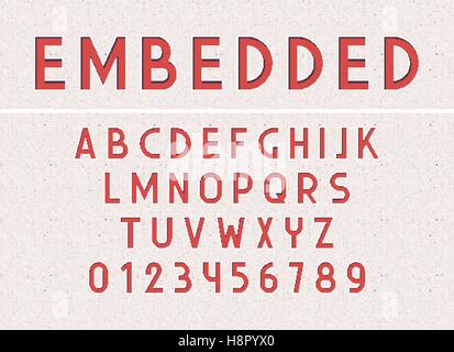 Schriftart und Abc Buchstaben drucken Typografie Vektor Illustration. Retro-Schriftart, Vintage Alphabet. Englische Schrift Kleinbuchstaben Stock Vektor
