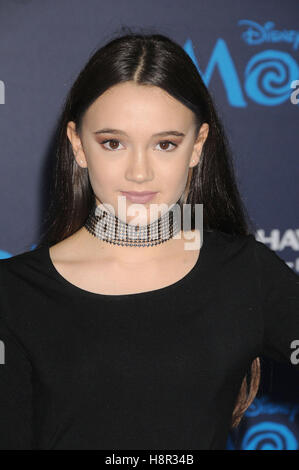 Los Angeles, Kalifornien, USA. 14. November 2016.  Schauspielerin FIONA FRILLO auf der Disney World Premiere '' Moana'' statt am El Capitan Theater, Hollywood, CA Credit: Paul Fenton/ZUMA Draht/Alamy Live News Stockfoto