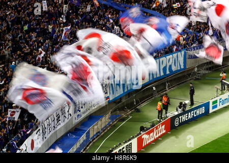 Saitama, Japan. 15. November 2016. Japan-Team Fans Fußball: FIFA World Cup Russland 2018 asiatischen Qualifier Final Runde Gruppe B Übereinstimmung zwischen Japan 2-1 Saudi Arabien im Saitama Stadium 2002 in Saitama, Japan. © Sho Tamura/AFLO SPORT/Alamy Live-Nachrichten Stockfoto