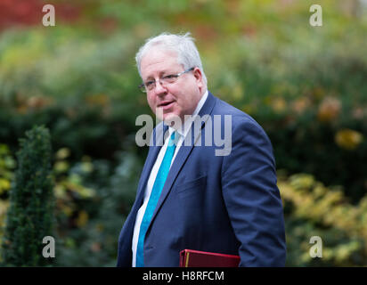 Patrick McLoughlin, Vorsitzender der konservativen Partei und Kanzler des Herzogtums von Lancaster, kommt nach einer Kabinettssitzung Stockfoto