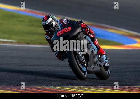 Valencia, Spanien. 15. November 2016. #99 JORGE LORENZO in Valencia MotoGP offiziellen Testtag 1 am Circuit Ricardo Tormo in Valencia, Spanien. Bildnachweis: Jose Breton/Pacific Press/Alamy Live-Nachrichten Stockfoto