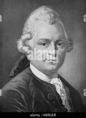 Gotthold Ephraim Lessing war ein deutscher Schriftsteller, Philosoph, Dramatiker, Publizist und Kritiker Stockfoto