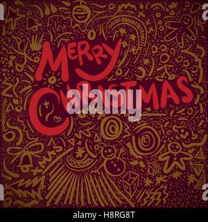 Abstrakte handgezeichneten Weihnachtsgrußkarte. Stock Vektor