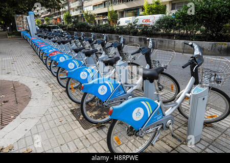 Fahrradverleih in Santander, Spanien, Europa Stockfoto