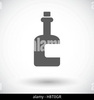 Flasche. Einzelne flache Symbol auf weißem Hintergrund. Vektor-Illustration. Stock Vektor