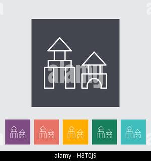 Baustein dünne Linie flach Vektor im Zusammenhang mit Icon-Set für Web und mobile Anwendungen. Es ist einsetzbar als - Symbol, Piktogramm, Info Stock Vektor