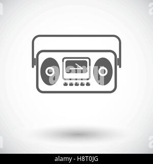 Boombox. Einzelne flache Symbol auf weißem Hintergrund. Vektor-Illustration. Stock Vektor