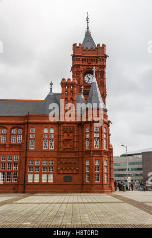 CARDIFF – NOVEMBER 12: Rotes Pierhead Gebäude, Cardiff, Wales, Vereinigtes Königreich, 12. November 2015 in Cardiff. Stockfoto