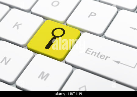 Informationskonzept: Suche auf Computer Tastatur Hintergrund Stockfoto