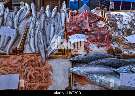 La Pescheria, Fischmarkt, Catania, Sizilien, Italien Stockfoto