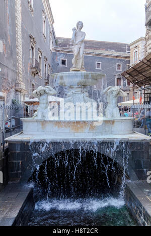 Fontana dell'Amenano, Catania, Sizilien, Italien Stockfoto