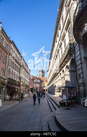 Old Town Street in Braga, Portugal, Europa Stockfoto