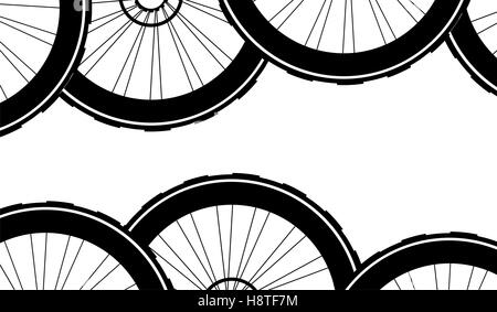 Fahrrad Räder Hintergrundmuster. Muster der Laufräder. Stockfoto