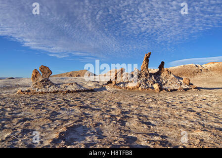 Drei Marien-Steinen in das Tal des Mondes Salzwüste (Querformat). Stockfoto