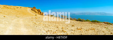 Der sanfte Hang in Bergen der Judäischen Wüste, Ein Gedi, Israel. Stockfoto