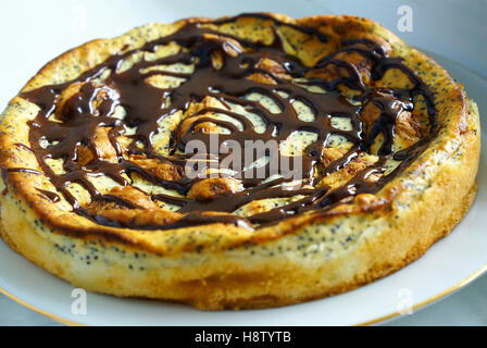 Kuchen mit Mohn und Schokolade. Stockfoto