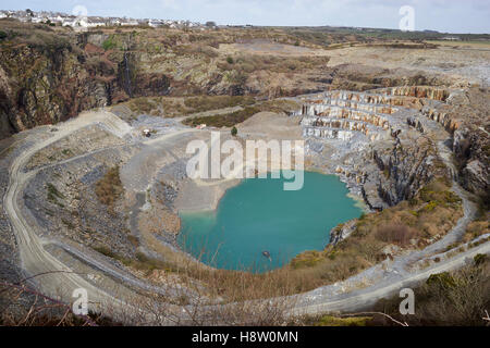 Delabole Schiefer Steinbruch, Cornwall, England, UK Stockfoto