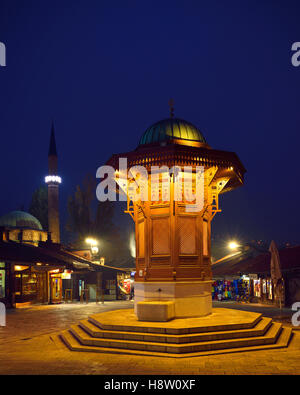 Sebilj Brunnen, Bascarsija, Sarajevo, Bosnien und Herzegowina Stockfoto