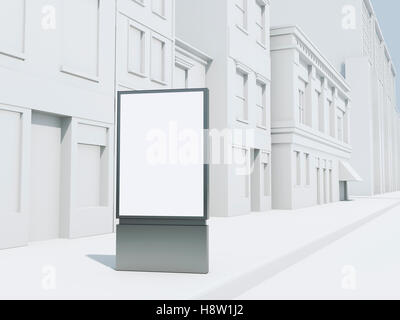 3D Renderer Bild. Straße Banner mock-up. Stockfoto