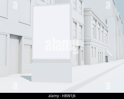 3D Renderer Bild. Straße Banner mock-up. Stockfoto