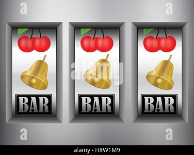 Gewinner Triple-Slot-Maschine. Stock Vektor
