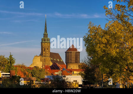 Bautzen-Dom Und Wasserturm - Stadt Bautzen im Oberlausitz, Deutschland Stockfoto