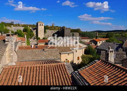 La Couvertoirade - La Couvertoirade eine mittelalterliche befestigte Stadt in Aveyron, Frankreich Stockfoto