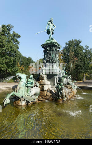 Neptunbrunnen, Stadtpark Nürnberg, Mittelfranken, Franken, Bayern, Deutschland Stockfoto