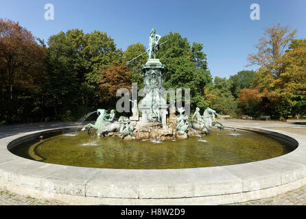 Neptunbrunnen, Stadtpark, Nürnberg, Mittelfranken, Franken, Bayern, Deutschland Stockfoto