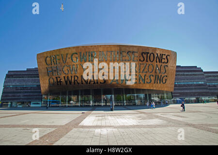 Canolfan Mileniwm Cymru, Wales Millennium Centre, Bucht von Cardiff, Wales, Vereinigtes Königreich, Europa Stockfoto