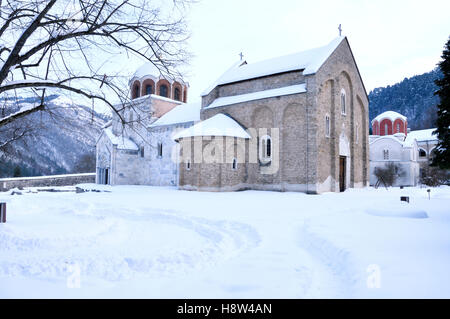 Kloster Studenica in Süd-Serbien in der Winterzeit Stockfoto