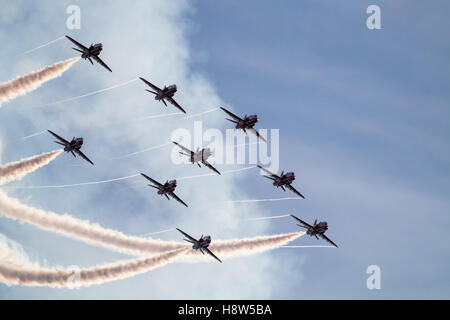 Die RAF aerobatic Anzeige Mannschaft, der Red Arrows Stockfoto