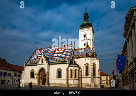 Die St.-Markus-Kirche-alt-Zagreb, Kroatien Stockfoto