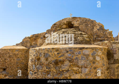 Die mittelalterliche Stadt im Peloponnes Monemvasia Stockfoto