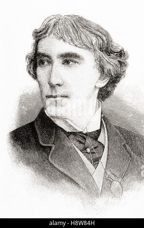 Sir Henry Irving, aka J. H. Irving 1838 – 1905, geboren John Henry Brodribb.  Englische Theater-Schauspieler in der viktorianischen Ära. Sehen Sie hier im Alter von 39. Stockfoto