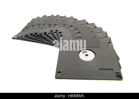 Isolierte Bild von einem Haufen von 3 1/2'-Disketten Stockfoto