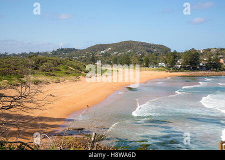 Blick nach Norden entlang Avalon Beach, einem der berühmten Nordstrände von Sydney, new South Wales, Australien Stockfoto