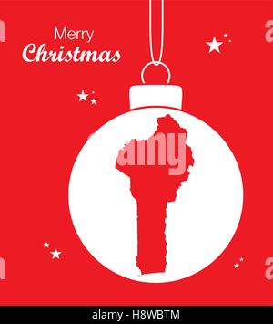 Frohe Weihnachten Abbildung Thema mit Karte von Benin Stock Vektor